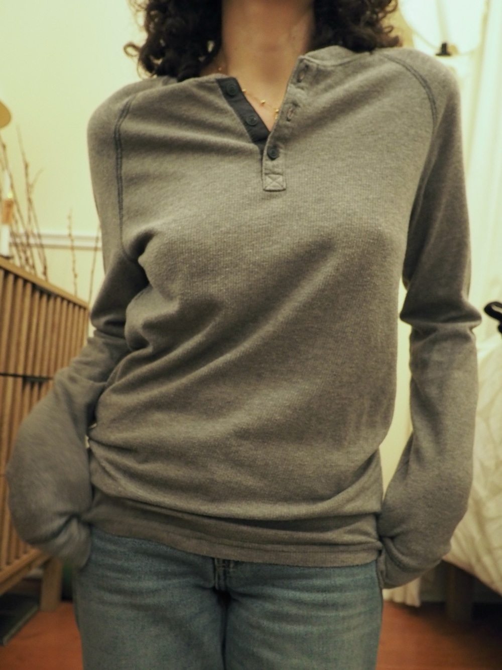 Gray Men's Aeropostale Henley Sweater